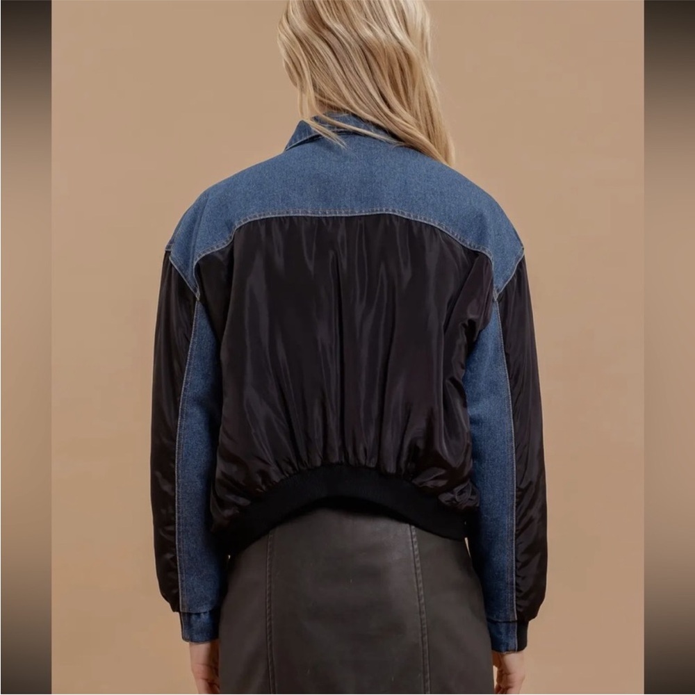 A62. Denim and Black Contrast Jacket - Picture 5 of 5